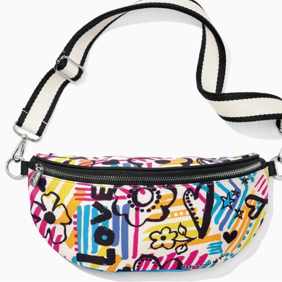 BRIGHTON Graffiti Colorful Love Cross Body Belt Bag NWT - Picture 10 of 13